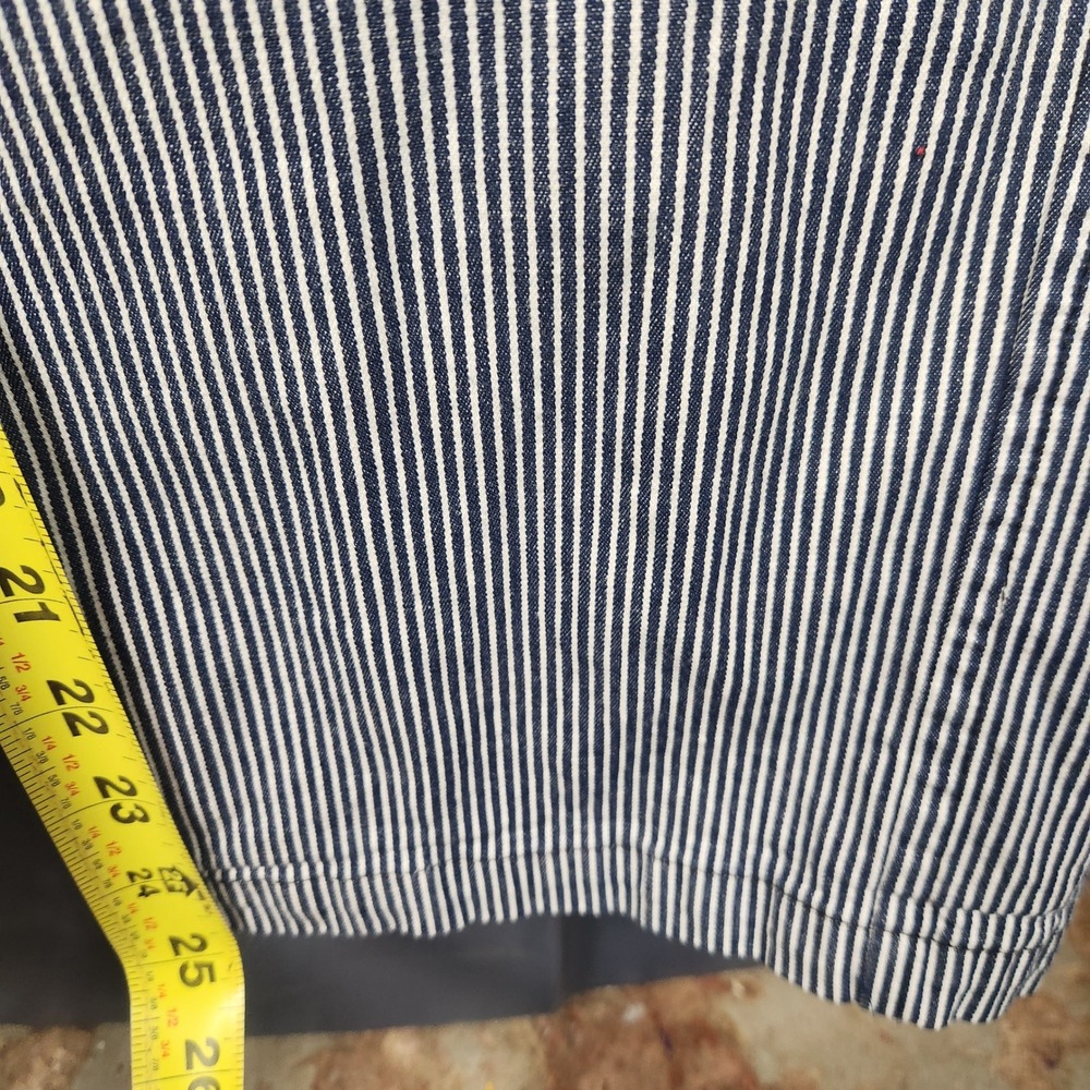 Nooworks Railroad Stripe Coveralls Small Blue Stripe Short Sleeve Workwear - Picture 9 of 9
